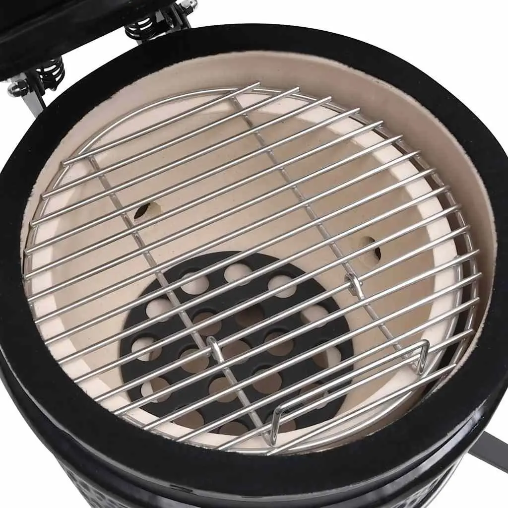 Black Ceramic Kamado Barbecue Grill 56cm