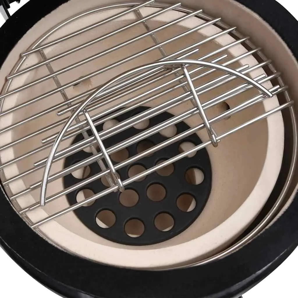 Black Ceramic Kamado Barbecue Grill 56cm