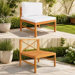 High-Quality Teak Wood Middle Sofa for Outdoor Use