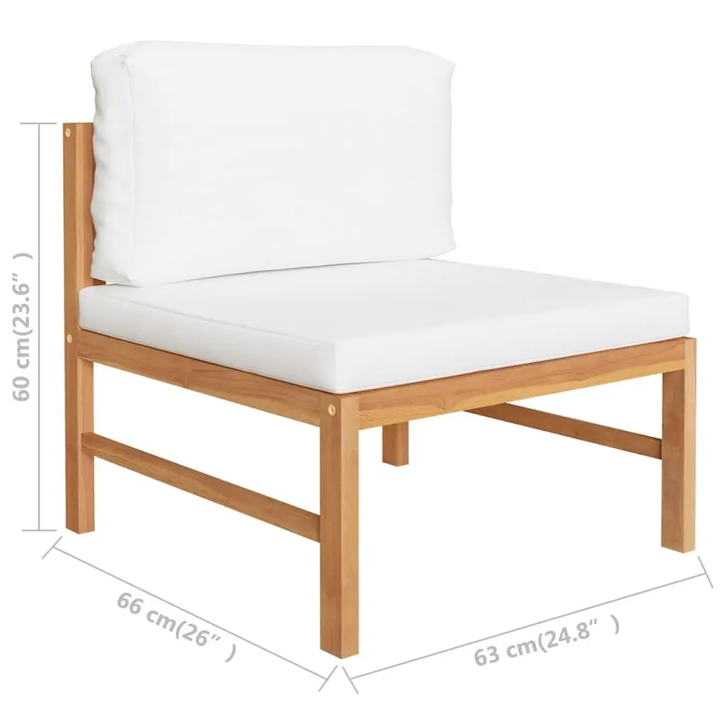 Teak Wood Middle Sofa for Outdoor Use