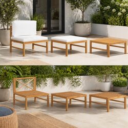 Durable Outdoor Lounge Set with Cream Cushions