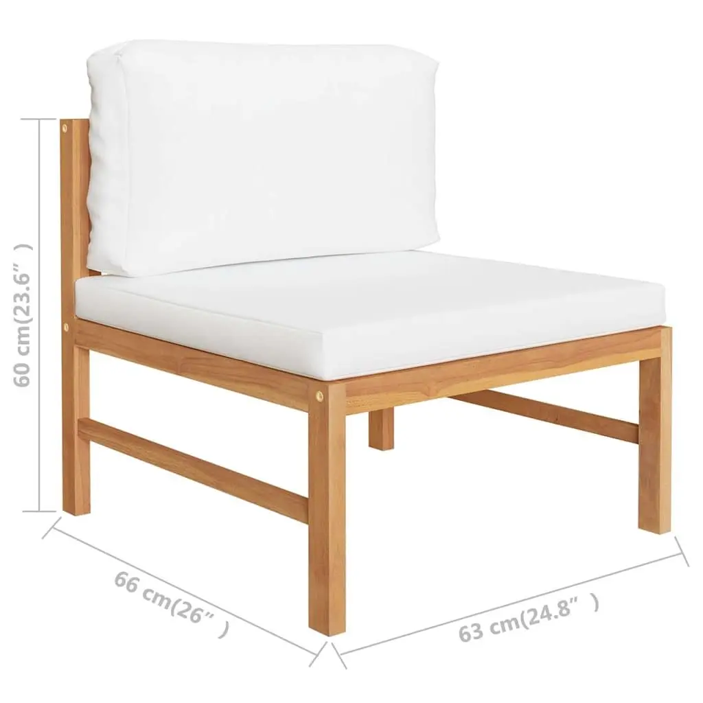 2-Piece Outdoor Sectional Sofa with Cream Cushions