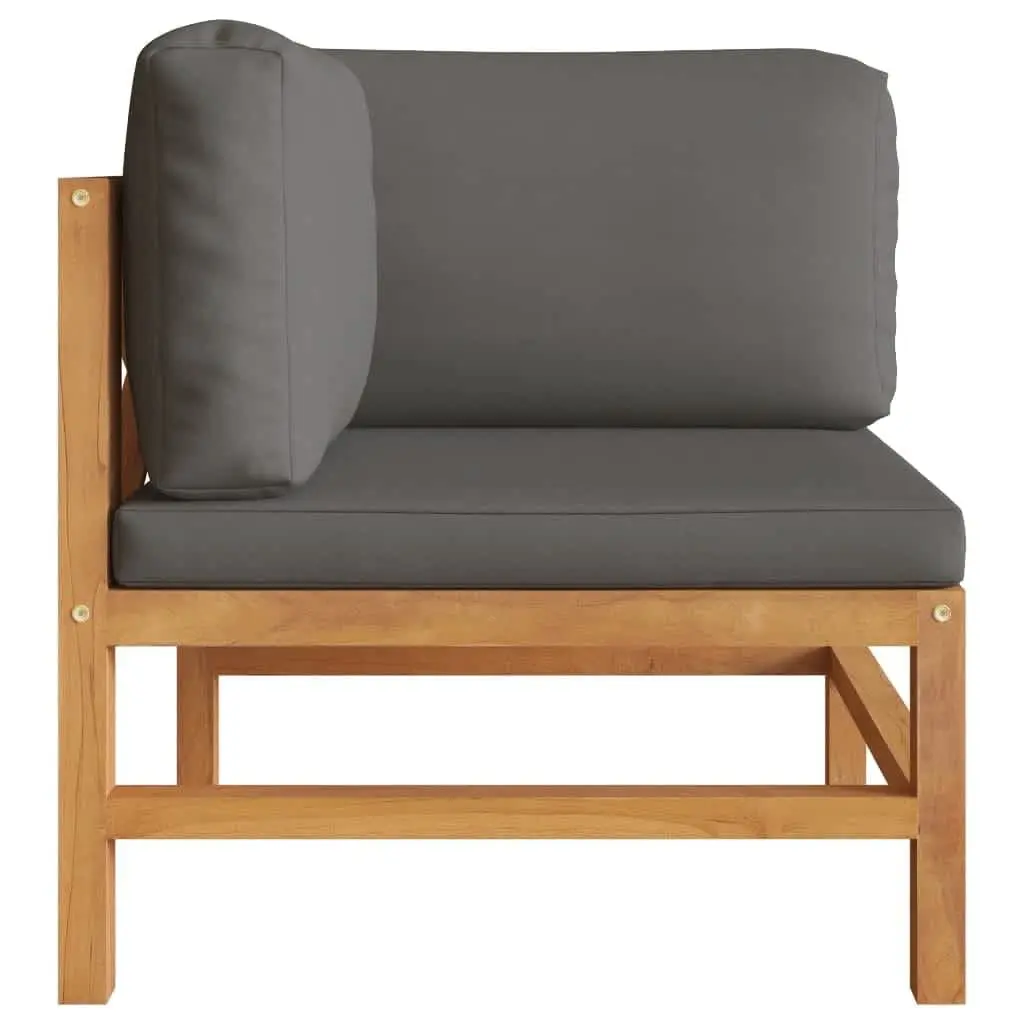 Grey Cushioned Corner Sofa Set for Outdoor Spaces