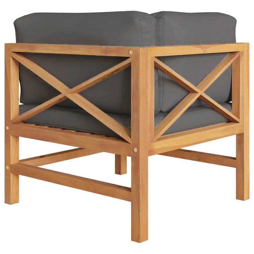 Grey Cushioned Corner Sofa Set for Outdoor Spaces