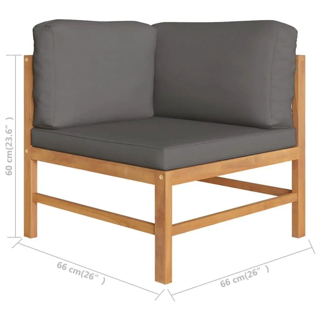 Grey Cushioned Corner Sofa Set for Outdoor Spaces