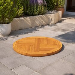 Premium Round Solid Teak Wood Table Top - 50cm