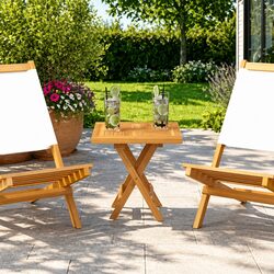 Exceptional 40x40x2.5cm Brown Teak Table Top