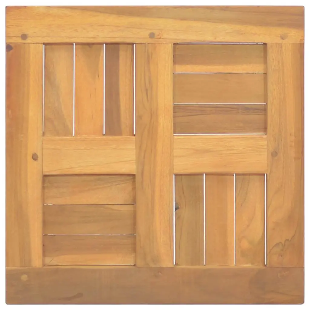 Square Solid Wood Teak Table Top 40x40x2.5cm Brown Replacement Surface