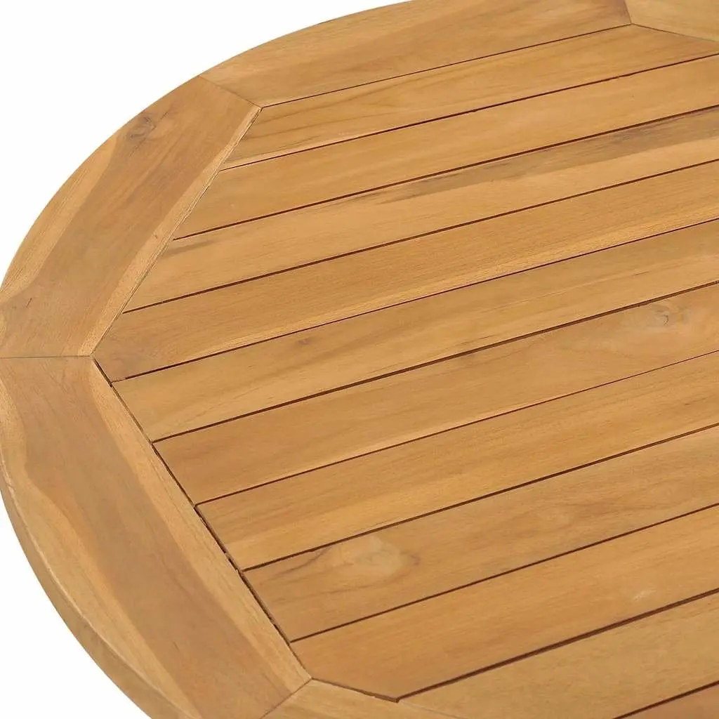 Round Solid Teak Wood Garden Dining Table Ø90cm