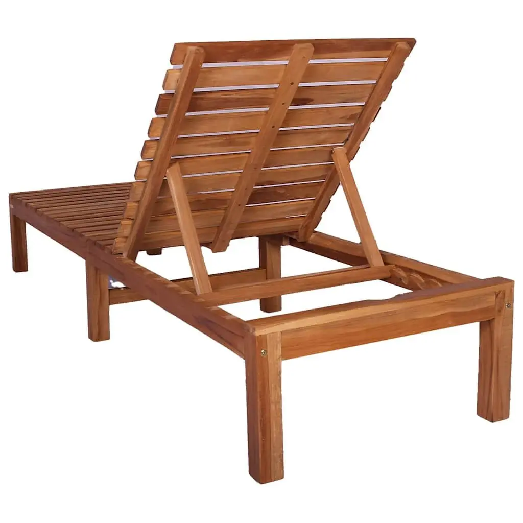 Sun Lounger Teak Hardwood Brown Outdoor Furniture