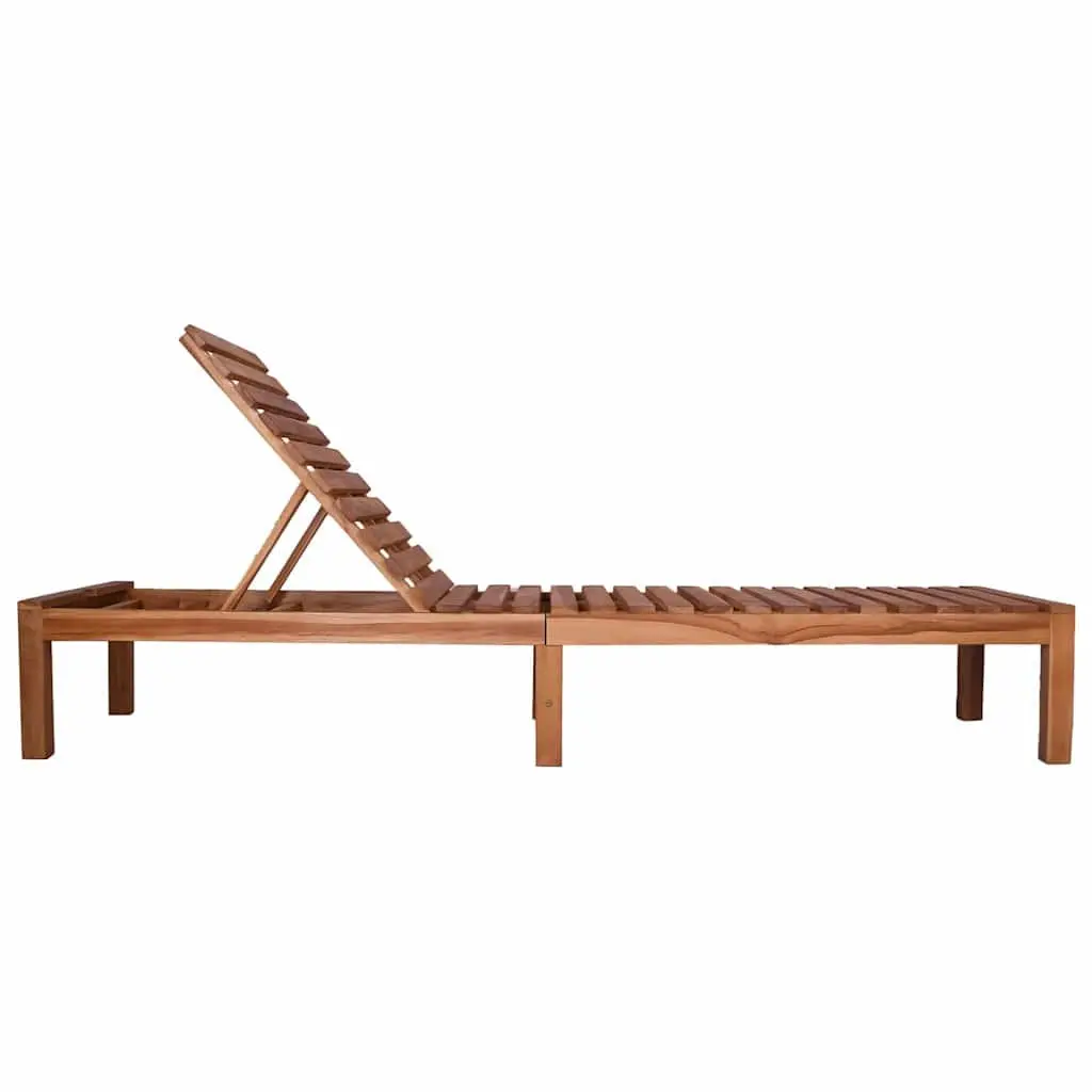 Sun Lounger Teak Hardwood Brown Outdoor Furniture