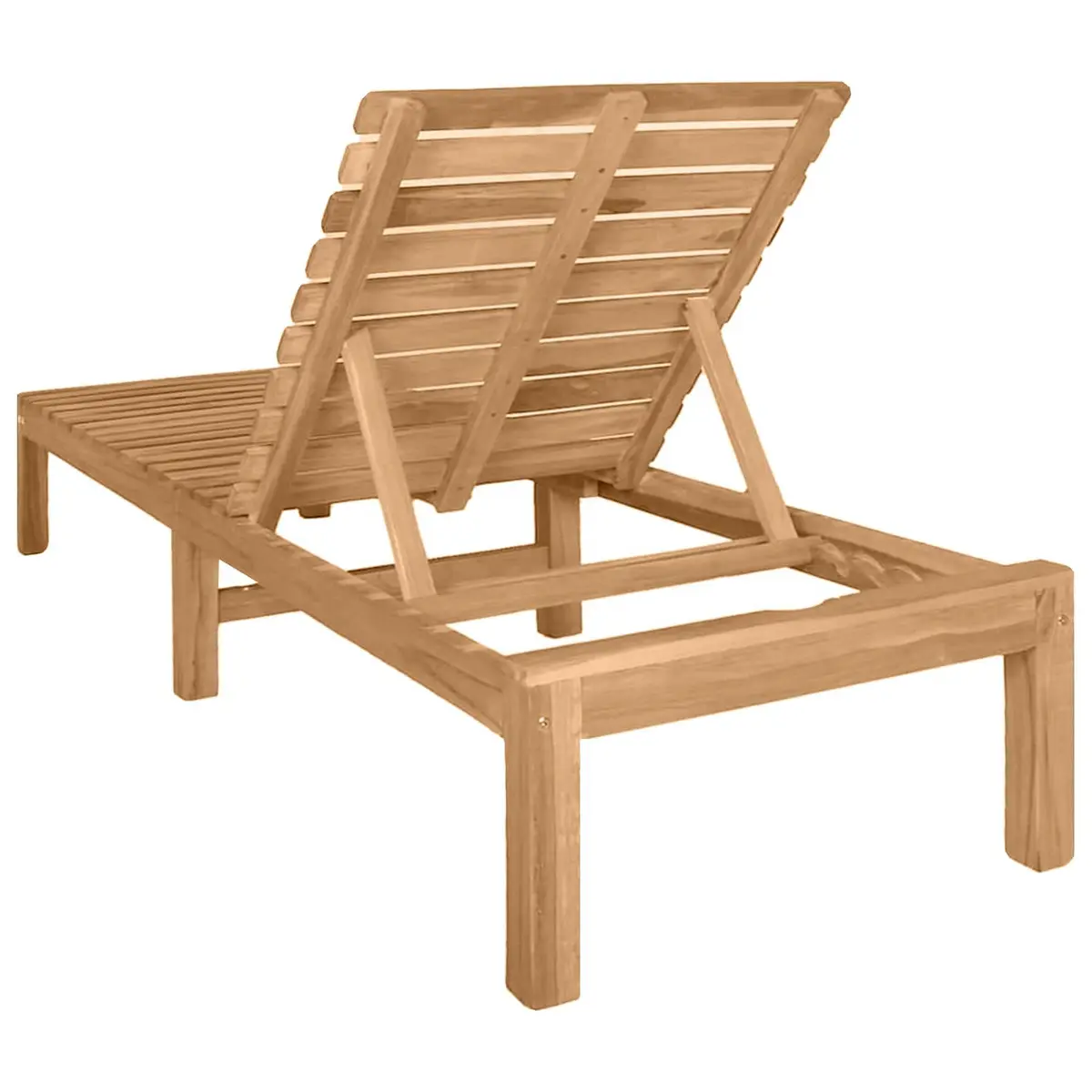 Sun Lounger Teak Hardwood Brown Outdoor Furniture