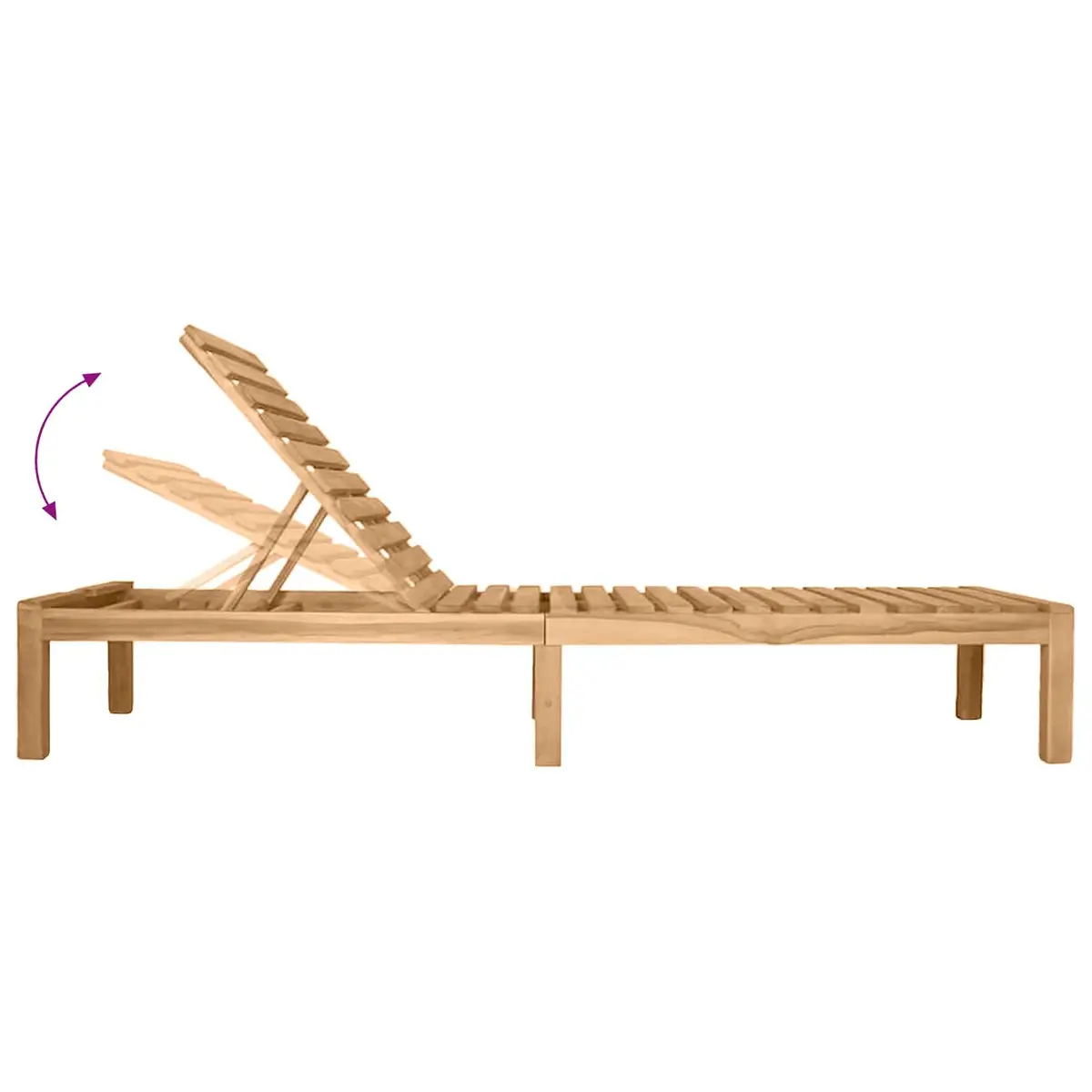 Sun Lounger Teak Hardwood Brown Outdoor Furniture