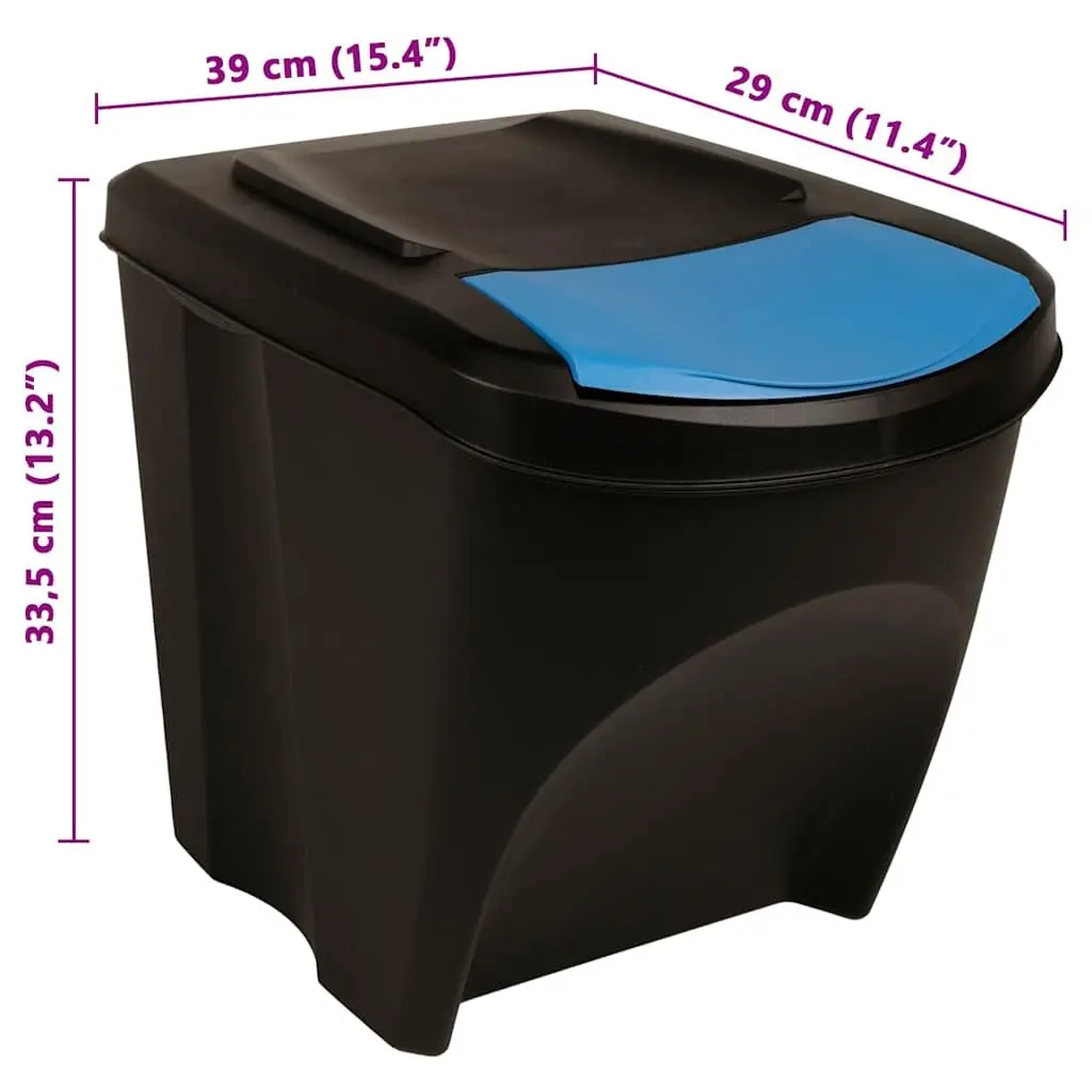 Anthracite Stackable Waste Bin Set, 3 pcs, 75 L