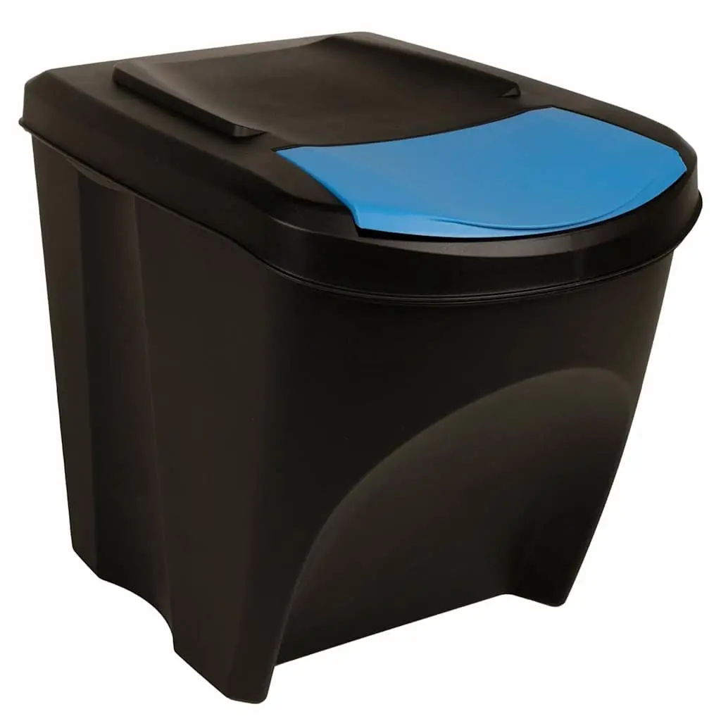 Anthracite Stackable Waste Bin Set, 3 pcs, 75 L
