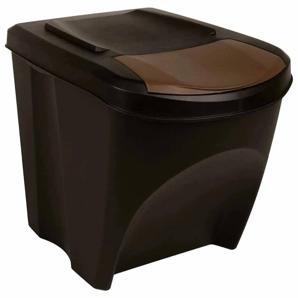 Anthracite Stackable Garbage Bin Boxes 4 pcs