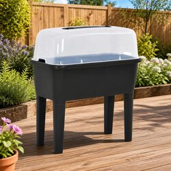 Raised Garden Bed Planter Box 77x38.7x82cm Anthracite Outdoor Indoor Flower Pot
