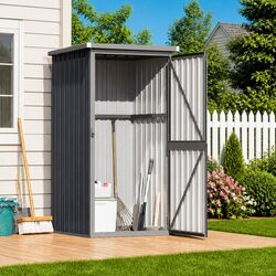 Garden Metal Storage Shed Anthracite 88x89x161cm Outdoor Tool Equipment House