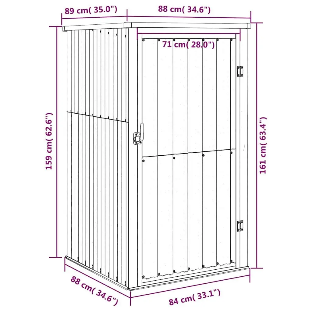 Anthracite Metal Storage Shed 88x89x161cm