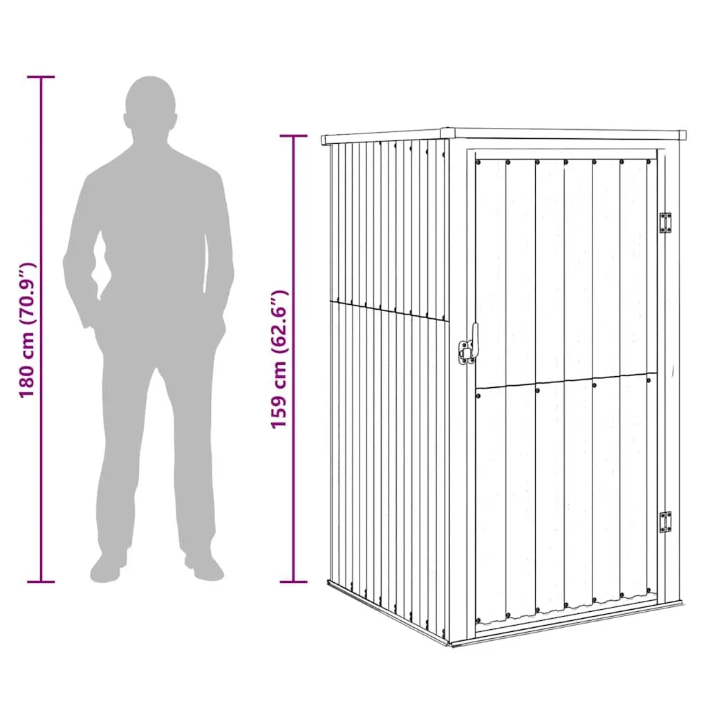 Anthracite Metal Storage Shed 88x89x161cm