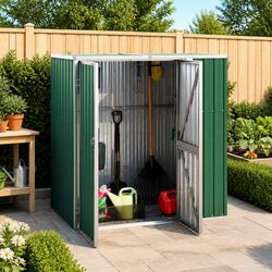 Durable Green Garden Tool Shed with Galvanised Steel Frame