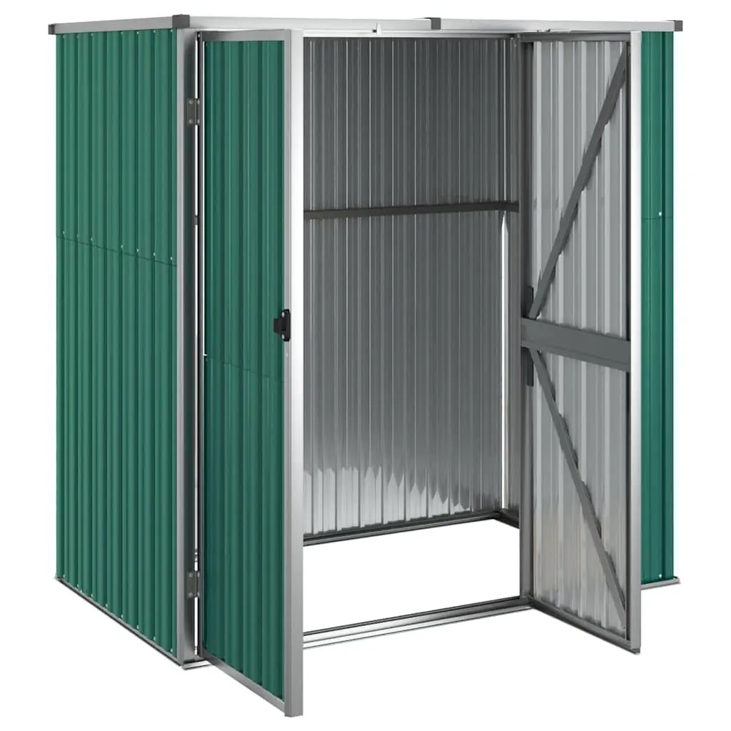 Garden Tool Shed Galvanised Steel 161x89x161 cm Green