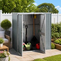 Premium Grey Garden Tool Shed with Galvanised Steel Frame