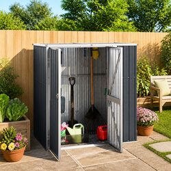 Durable Anthracite Garden Tool Shed for Outdoor Storage