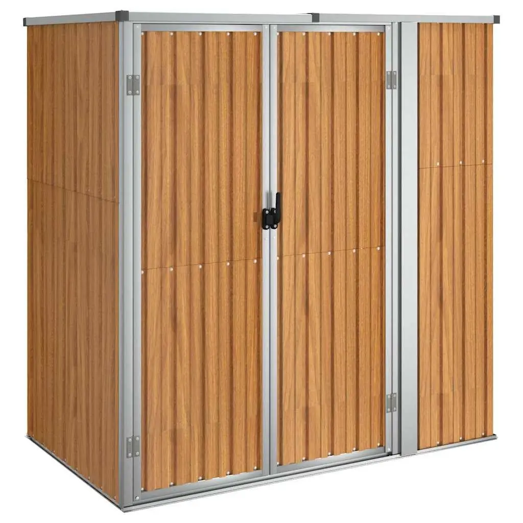 Garden Tool Shed Galvanised Steel 161x89x161cm Brown