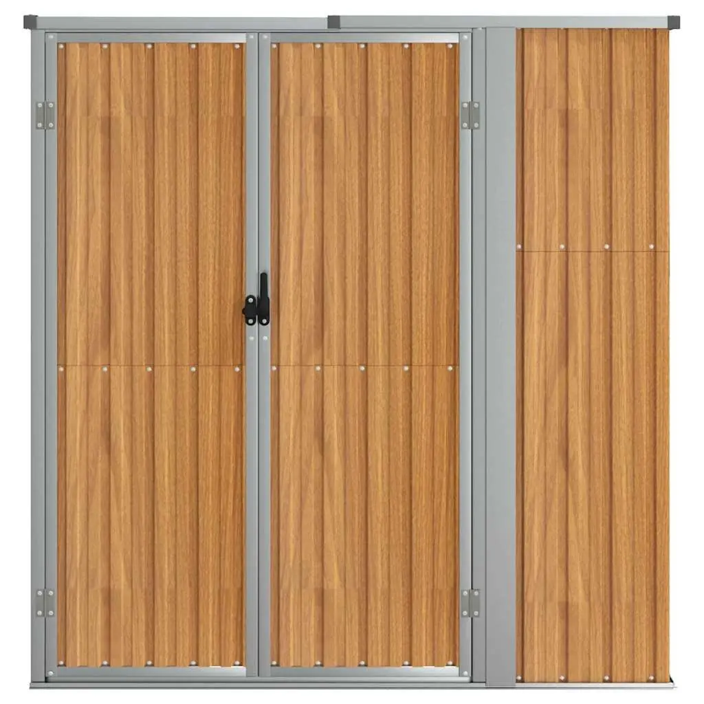 Garden Tool Shed Galvanised Steel 161x89x161cm Brown