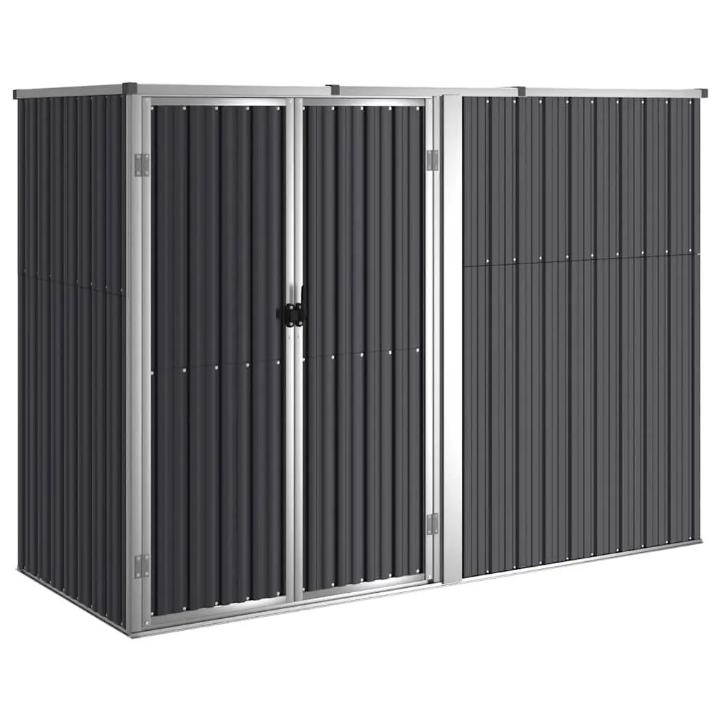 Garden Tool Shed Anthracite Outdoor Storage Galvanised Steel 225x89x161cm