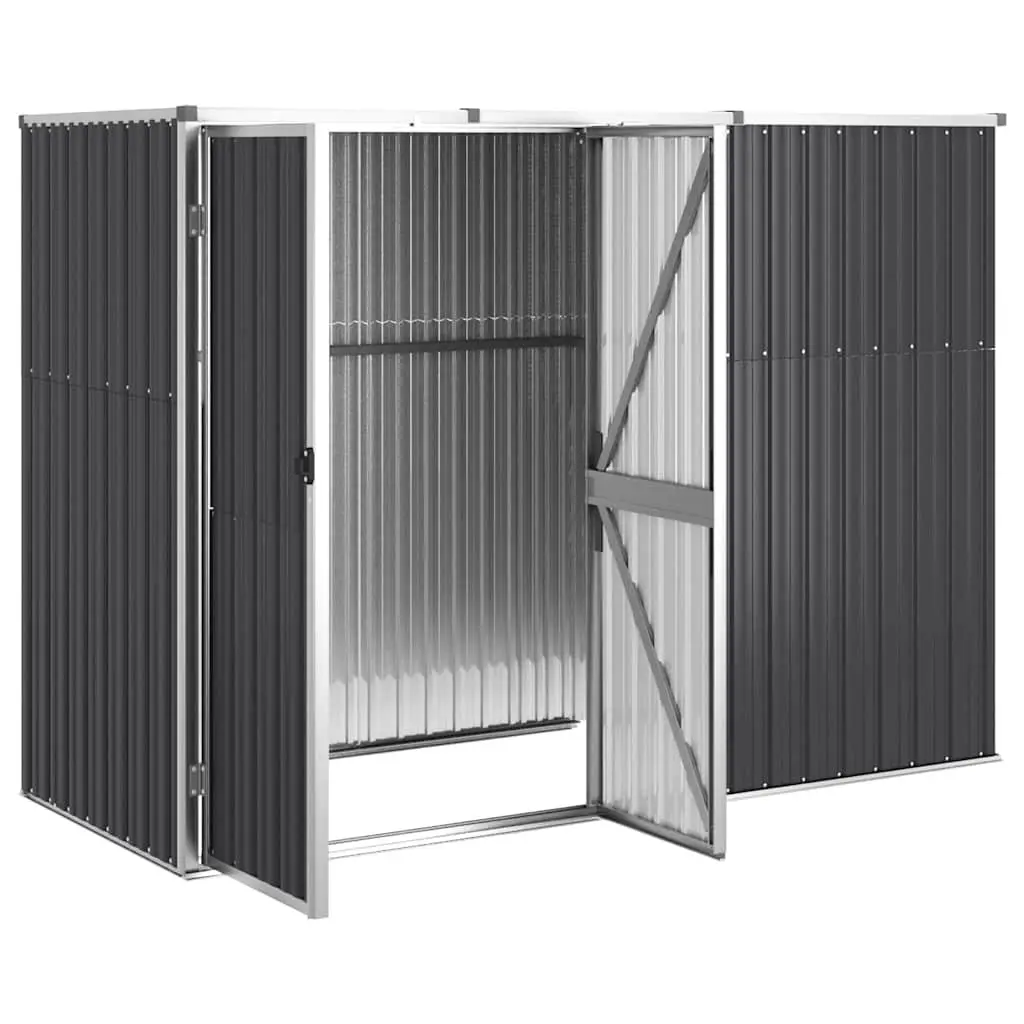 Garden Tool Shed Anthracite Outdoor Storage Galvanised Steel 225x89x161cm