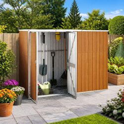 Sturdy Brown Garden Tool Shed 225x89x161cm Steel