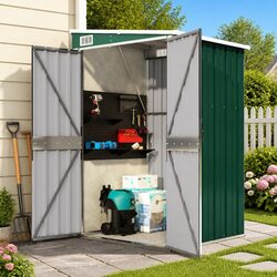 Durable Wall-mounted Garden Shed 118x100x178cm Green