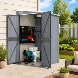 Premium Grey Wall-mounted Garden Shed 118x100x178cm