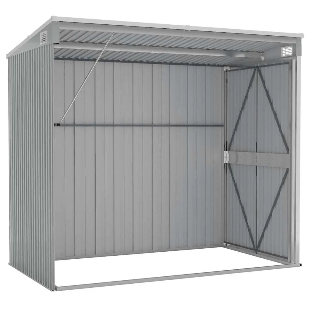 Wall-Mounted Garden Shed in Grey for Outdoor Storage