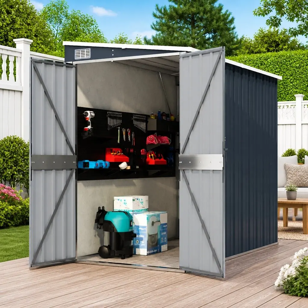 Wall-Mounted Garden Shed with Double Doors