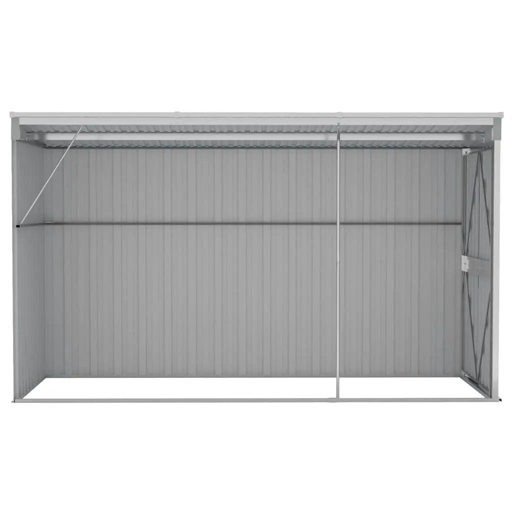 Garden Shed Galvanised Steel Wall-mounted Grey Double Door