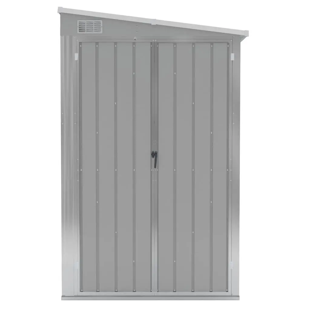 Garden Shed Galvanised Steel Wall-mounted Grey Double Door