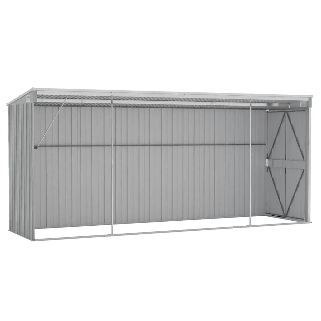 Wall-mounted Garden Shed Galvanised Steel Grey Outdoor Storage