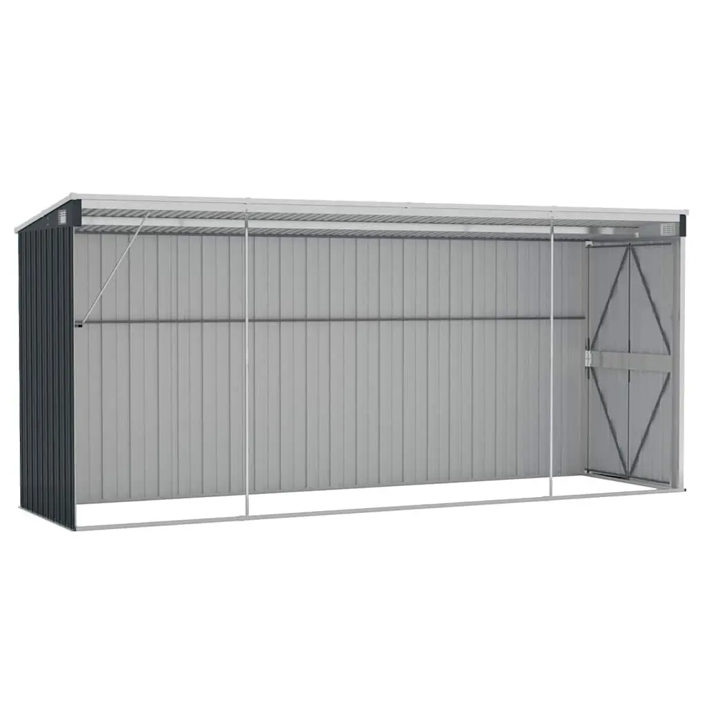 Garden Shed Steel Wall-mounted Anthracite Double Doors 118 x 382 x 178 cm