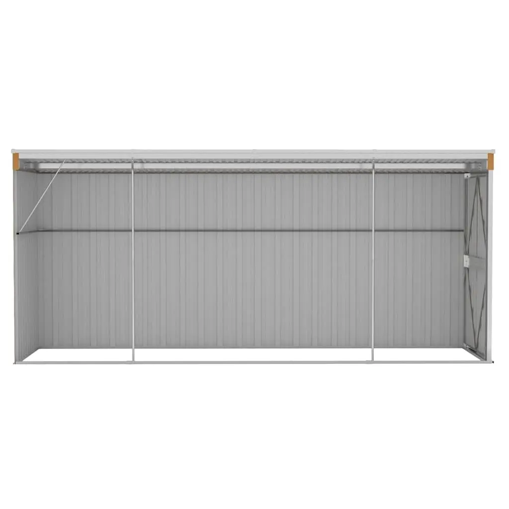 Garden Shed Galvanised Steel Wall-mounted Brown Double Door 118 x 382 x 178 cm