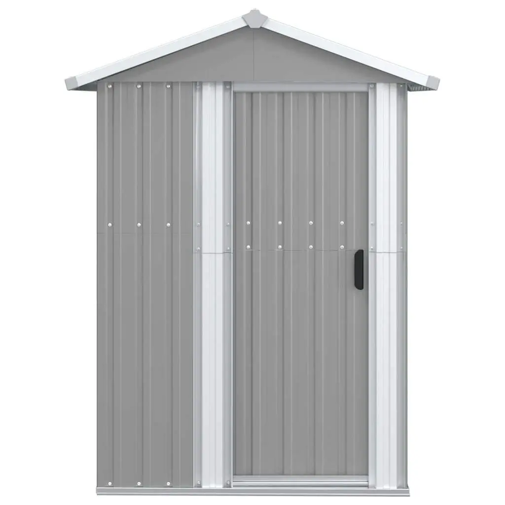 Garden Shed Galvanised Steel 126x97.5x177cm Grey Outdoor Storage Tool House