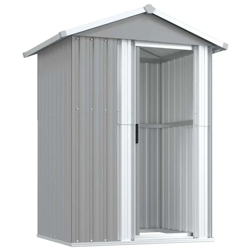 Garden Shed Galvanised Steel 126x97.5x177cm Grey Outdoor Storage Tool House