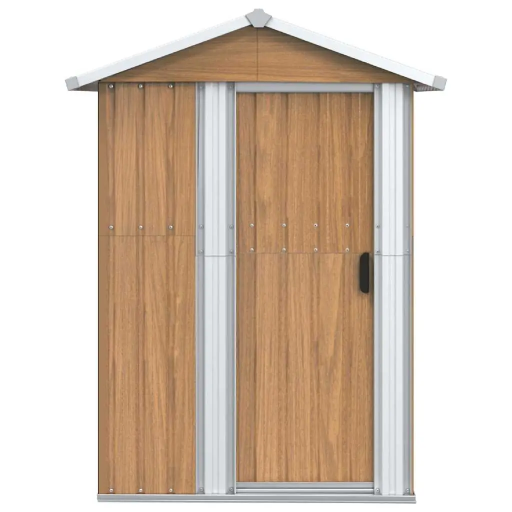 Garden Shed Galvanised Steel 126 x 97.5 x 177 cm Brown