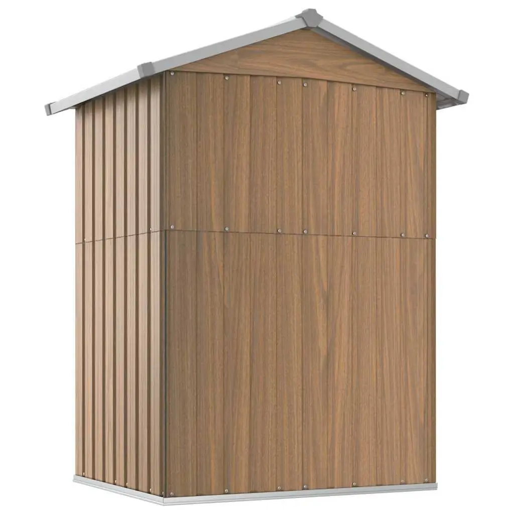 Garden Shed Galvanised Steel 126 x 97.5 x 177 cm Brown