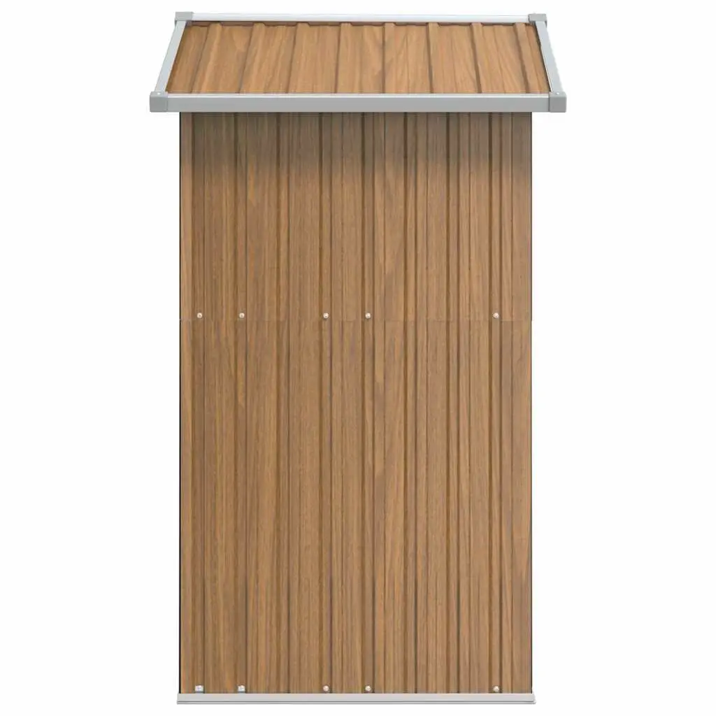 Garden Shed Galvanised Steel 126 x 97.5 x 177 cm Brown
