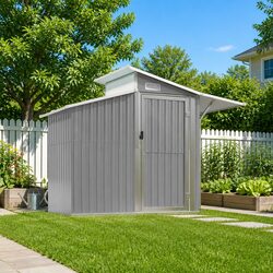 Sturdy Grey Garden Shed 270x130x208.5 cm for Tools