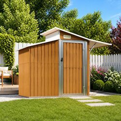 Sturdy Brown Garden Storage Shed with Galvanised Steel