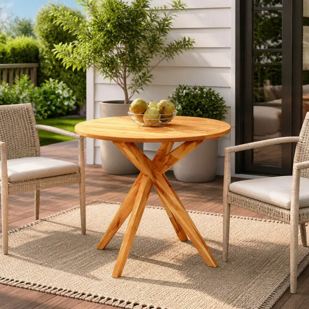 Solid Wood Acacia Garden Table 85x85x75 cm